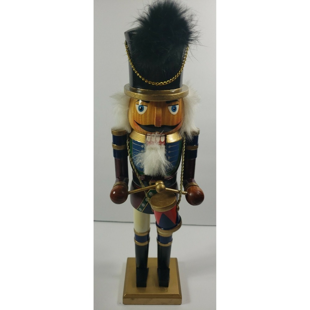 Christmas Decoration Nutcracker 15" Drummer Top Hat White Multicolor Uniform‎